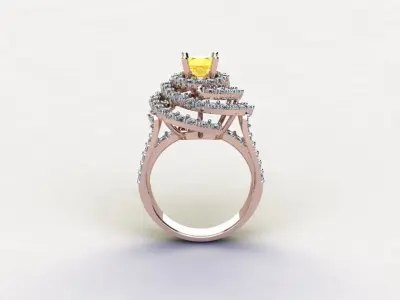 R219 new solitaire ring  cad file Free 3D model
