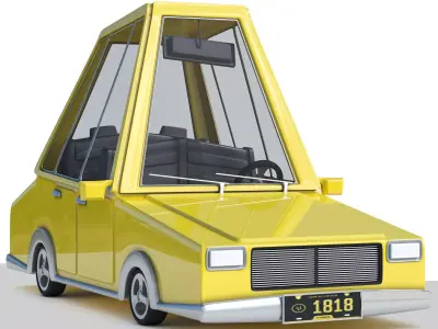 toycar01 toy car with roof Low-poly 3D model