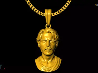 Jhonny depp pendant charms - one inch pendant 3D print model