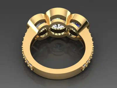 Solitaire Ring 3D print model 18