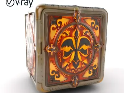 Ornate Decorative Cube Model Pack Texture