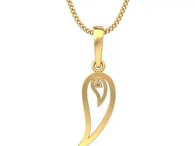 Solitaire Women Pendant 3dm STL OBJ FBX Renders Details 3D print model 67