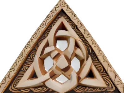 Carved Celtic Triquetra Ornament Low-poly 3D model