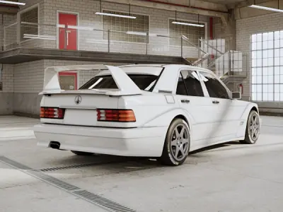 Mercedes 190 Evo 2 1990 - Car Classic Low-poly 3D model