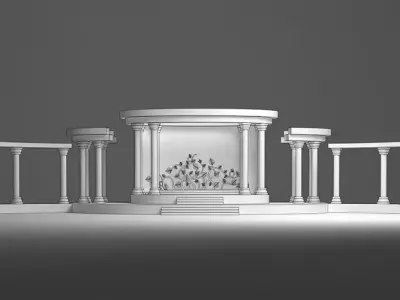 Wedding Stage 3D model 7