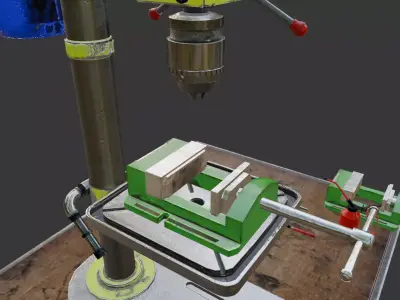 Industrial Milling Machine  Low Poly PBR Game Ready 3D Model Low-poly 3D model