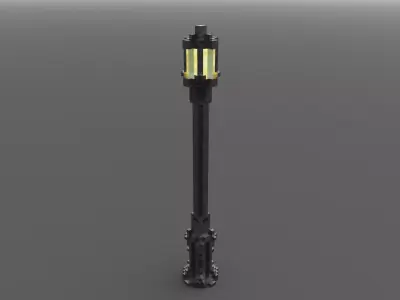 Modular Voxel Street Light Free Sample Free low-poly 3D model