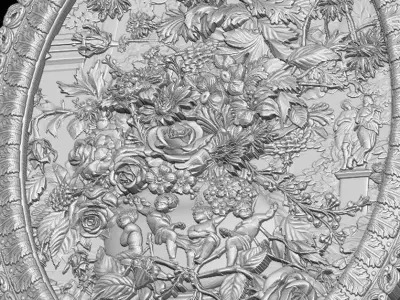 Decorative Frame Flowers 3D Model 3D print model