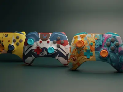 Gamepads pack Xbox 3D model