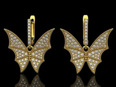 Butterfly earring model 514 3D print model