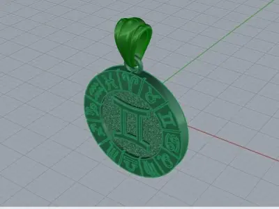 Zodiac pendant  0023 3D print model