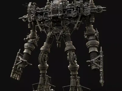 MECH GIANT ROBOT SIEGE ENGINE MACHINE WAR AAA CONSTRUCTION MECHA Low-poly 3D model