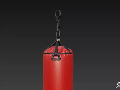 Red Heavy Bag Low-poly 3D model
