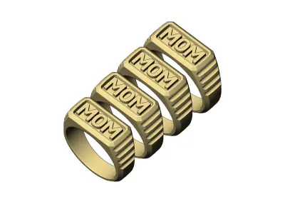 Presidential link MOM signet ring US sizes 6to9 3D print model