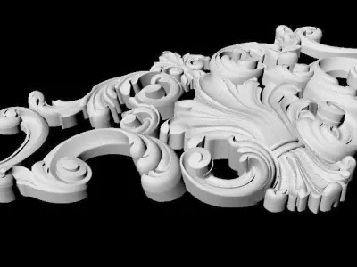 Central decor ornament for furniture 3D model 1009