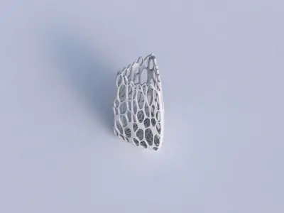 Vase triangle with cracked organic lattice 3D print model