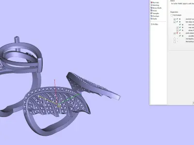 Wings Ring doubles 3D print model