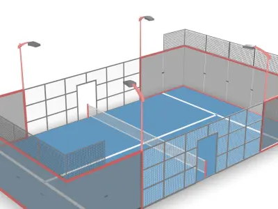 Padel court 3D model