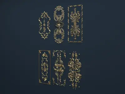 Collection carved decor  03  3D model 3D model