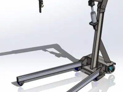 Folding engine crane 3D model