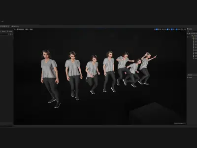 Woman Casual Outfit 5 - Modular - Rigged Low-poly 3D model