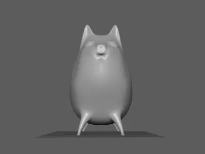 Cute Cartoon Cat Low-poly 3D model