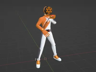 Boon Orange - Boonboomger Low-poly 3D model