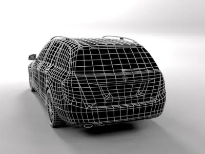 MERCEDES C CLASS ESTATE FACELIFT LOWPOLY Low-poly 3D model