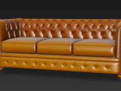 Classic Chesterfield Sofa 3D Model 3D model