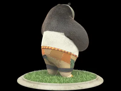 Kung fu panda Po Low-poly 3D model