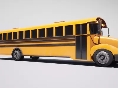 Bus High-school Low-poly 3D model