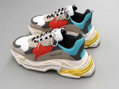 balenciaga triple s trainers 3D model