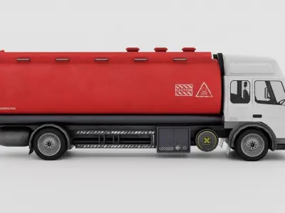 Tanker truck Low-poly 3D model