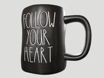 Black Ceramic Mug Low-poly 3D model