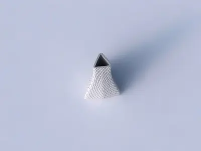 Vase grounded triangle with diagonal grid plates 3D print model