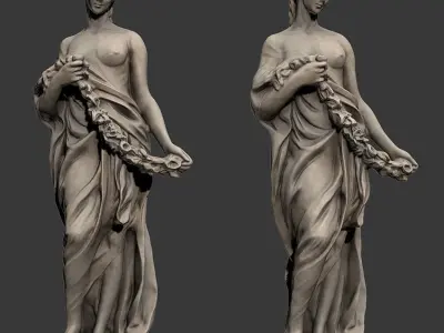 Woman Sculpture Low-poly 3D model