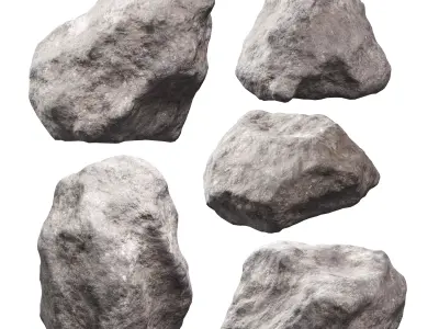 Low Poly Rocks Set 09 3D model