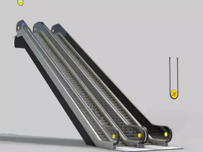 Escada Rolante sobe e desce 3D model