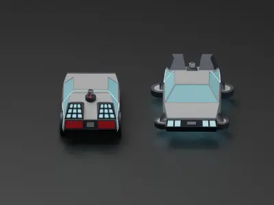 Delorean DMC 12 Lowpoly Free 3D model