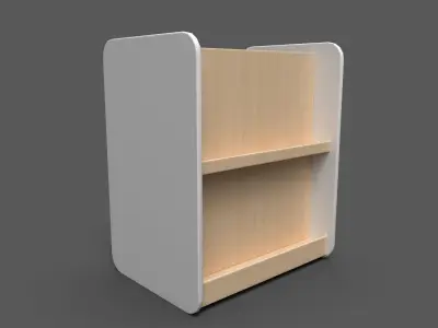 Medium Shelf White Low-poly 3D model