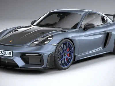 Porsche 718 Cayman GT4 RS 2022 lowpoly Low-poly 3D model