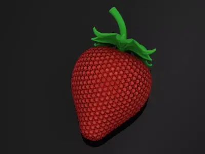 Strawberry with dangling diamonds 3D print model