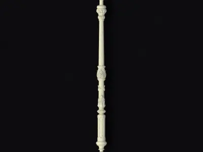 baluster golden pole 3D model