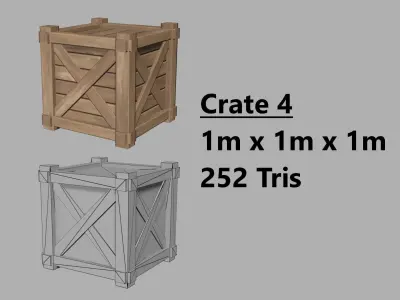 Stylized PBR Wooden Crates and Pallets Game Ready Low-poly 3D model