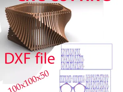 table parametric 2 with the dxf file  CNC CUTTING  Low-poly 3D model