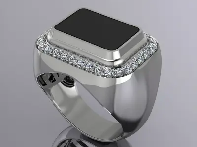 Elegant Mens Ring Jewelry Gold 3D print model buy