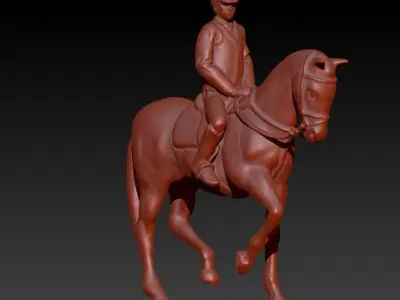  Jockey And Horse Pendant Necklace 3D print model