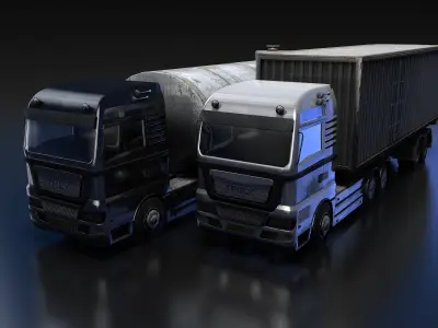 Flat-nose Truck Low-poly 3D model