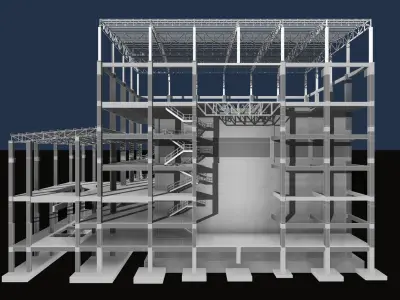 Factory structure by REVIT 24R06 3D model