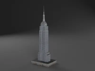 Empire State Building Low Poly 3D Model Low-poly 3D model